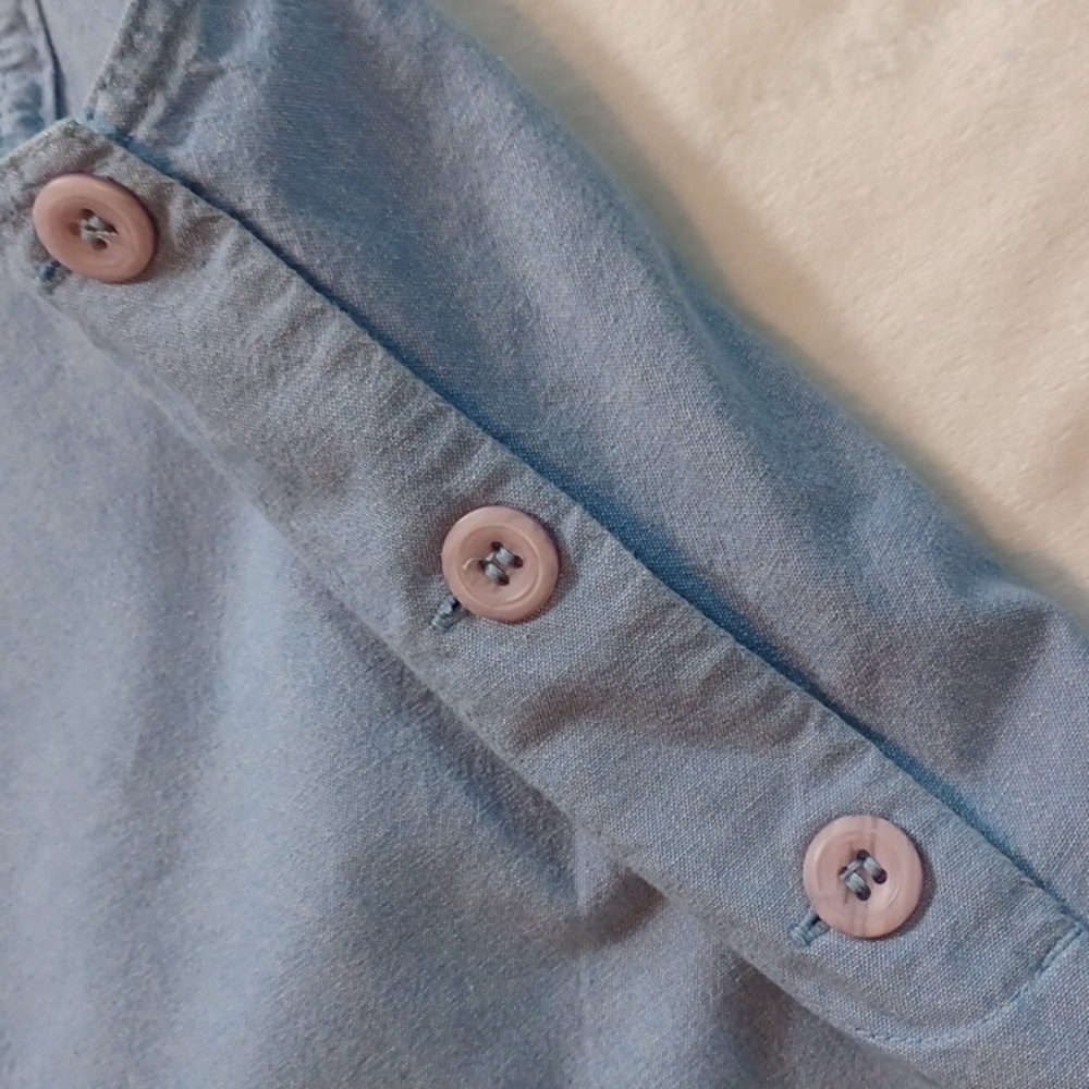 bjs light blue cotton beach shift dress fish umbrella pockets nautical l - Picture 9 of 14